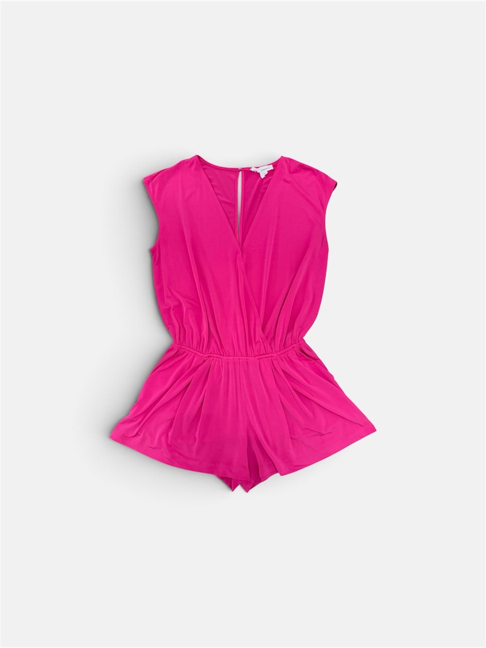 BCBGeneration Hot Pink V-Neck Sleeveless Romper with Pockets size M